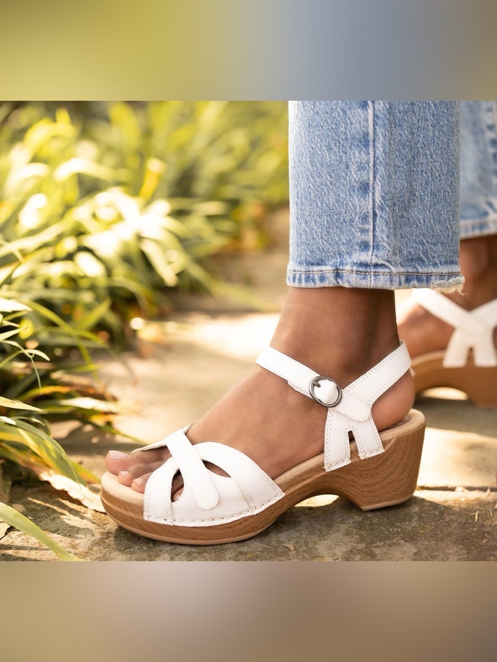 Dansko Season White Leather Sandals Adjustable Shoes Women’s EU 40 US 10 - Picture 2 of 14